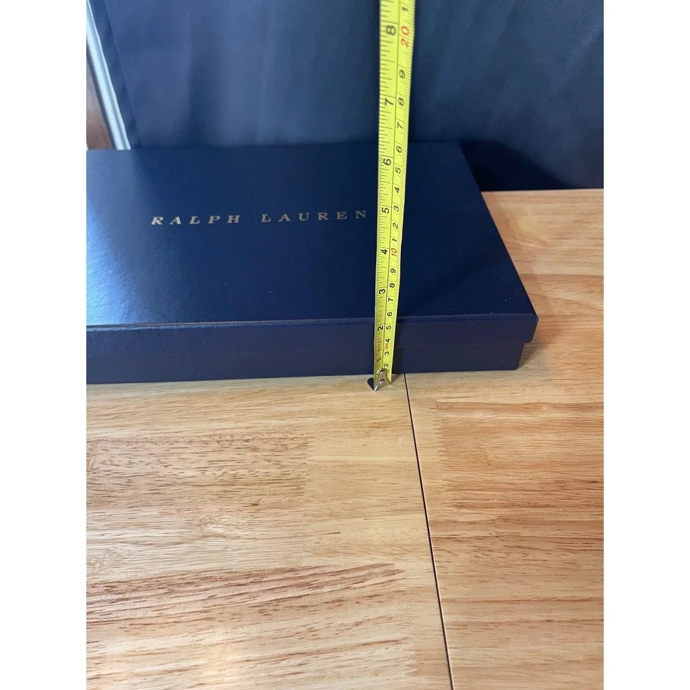 Ralph Lauren Navy Blue Gold Logo‎ Gift Box 13.5x10.25x1.75 Large Storage Box